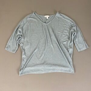 Market &‎ Spruce Top Blouse Women's XL Blue Dolman Sleeve Knit Casual V-Neck